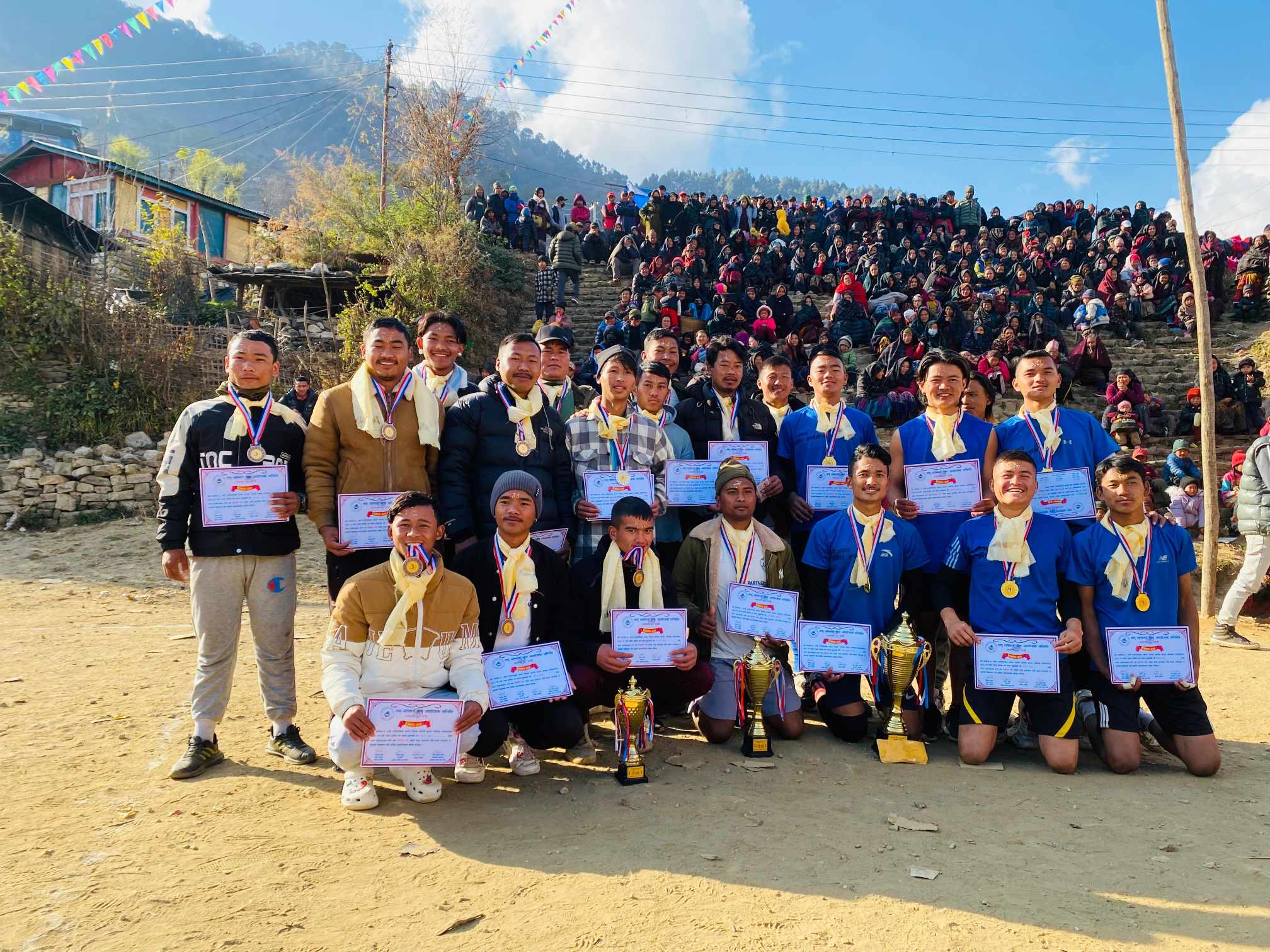 लाप्राकमा भएको भलिवल प्रतियोगितामा सातकन्या युवा क्लव पहिलो